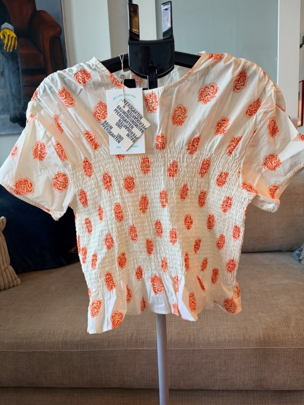 NWT Smocked Cotton Top by Baum und Pferdgarten - US Size 12